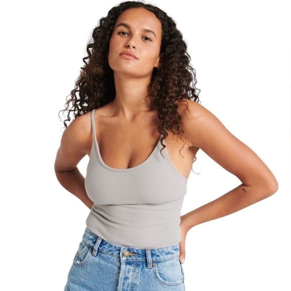 Rolla’s Gray Ballet Ribbed Camisole - Picture 1 of 6